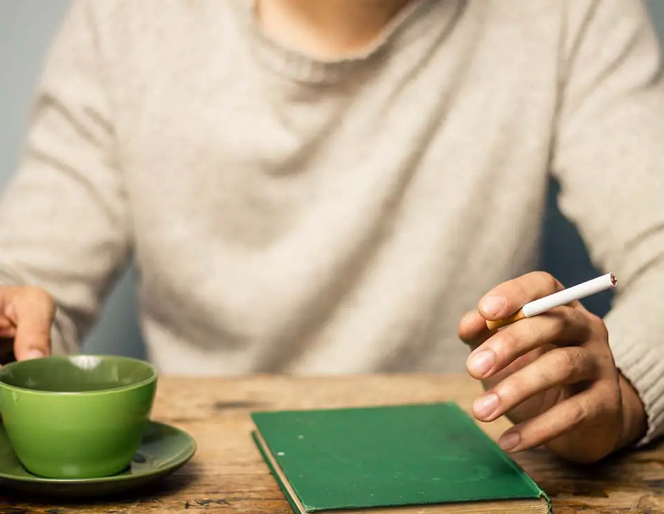 Dinner leads to coffee. Coffee leads to smoking. No dinner. No smoking :)