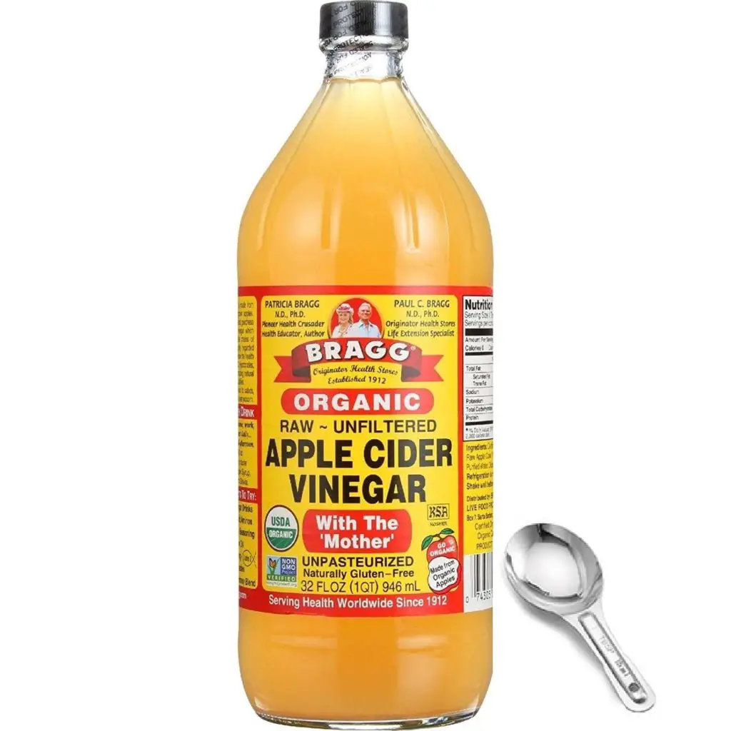 Big bottles of organic Apple Cider Vinegar you can get from Amazon